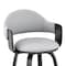 Armen Living Daxton 30" Gray Faux Leather and Black Wood Bar Stool LCDXBABLGR30 - alternate 7